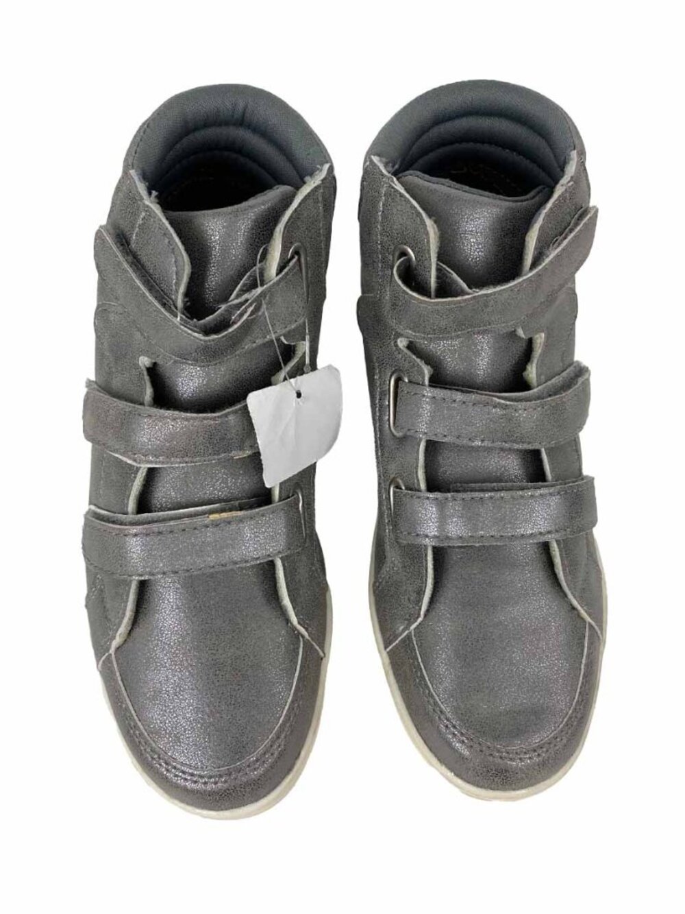 Brash Girls Phoenix Pewter High Top Shoes with Hook and Loop Straps Size 3.5